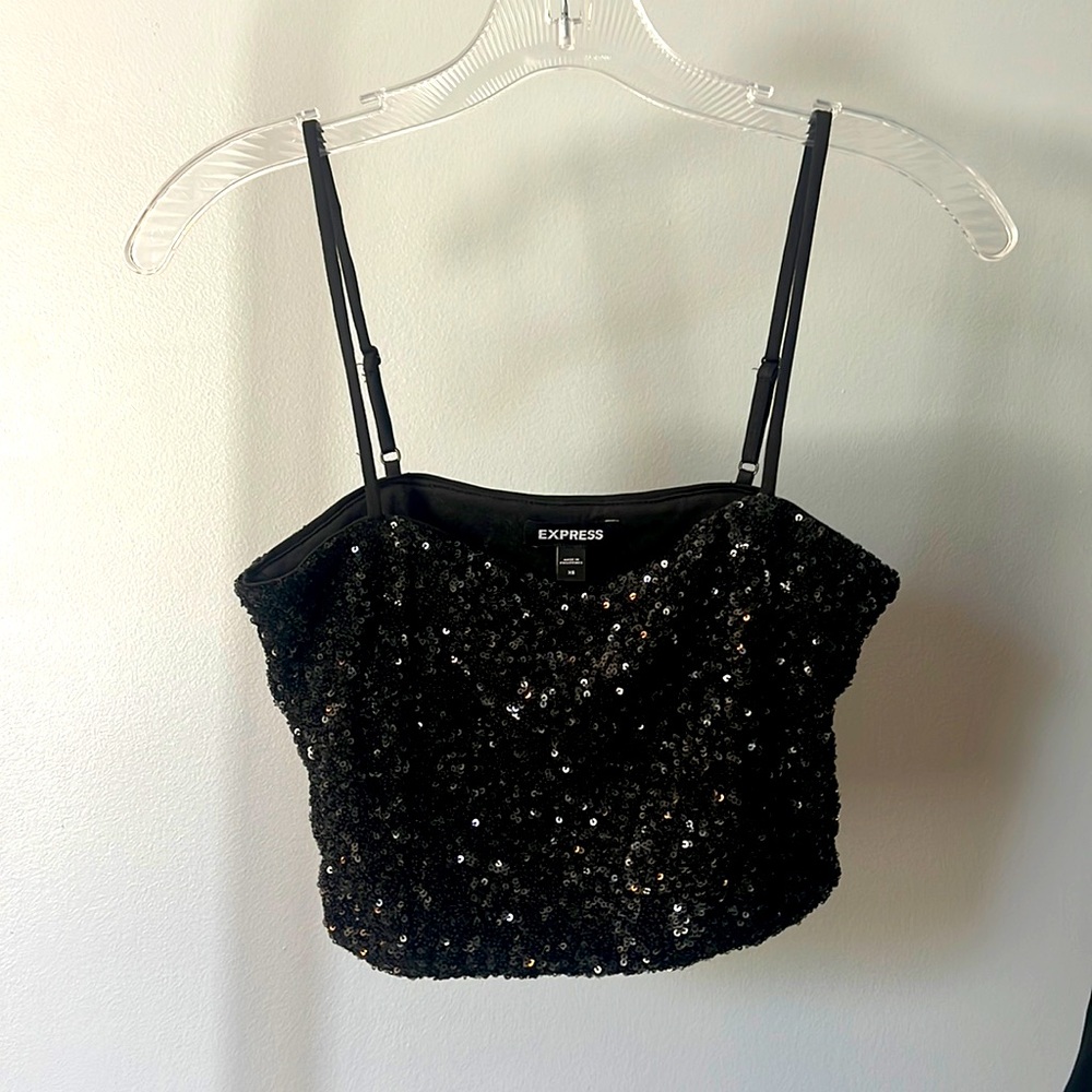 Express Cropped Sequin Tank